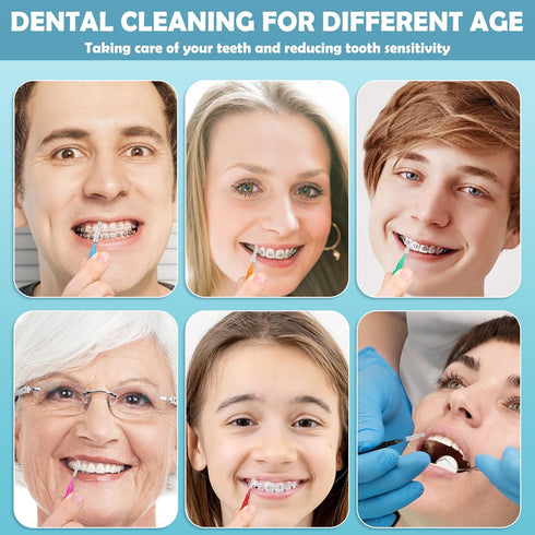 120 Pieces Interdental Brushes Between Teeth, Braces Toothbrush Flossers Cleaner Dental Floss Picks for Teeth Braces Orthodontic Hygiene Cleaning ...